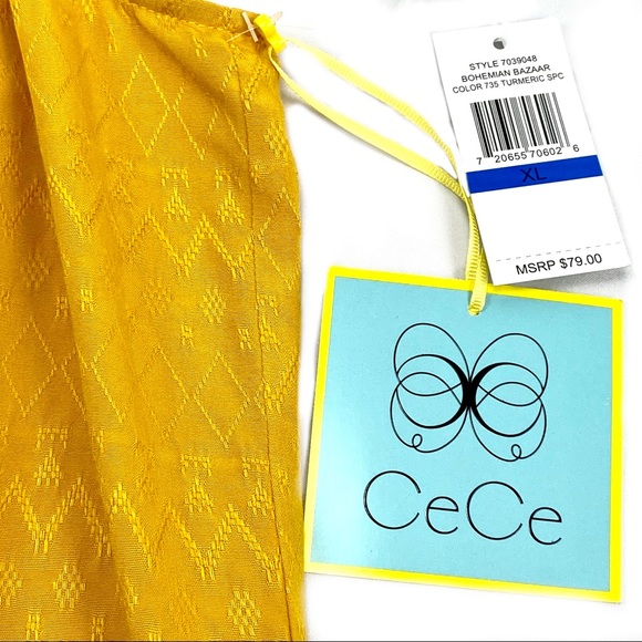 Jacquard Sleeveless Top Turmeric Cynthia Stephe Xl - Picture 9 of 14